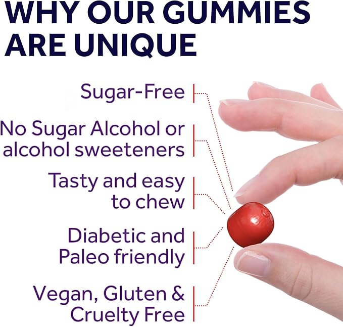 Magnesium Citrate Gummies - Sugar-Free, Vegan and Non-GMO for Better Sleep and Relaxation - No Sugar Alcohol - Magnesium Supplement for Adults, Teens and Kids - Cherry - 120 Chews