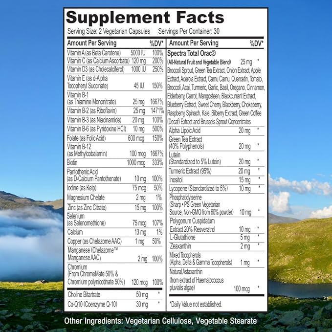 ScimeraMD® MultivitaminMD Full-Spectrum Supplement Capsule with Minerals, Antioxidants, and Superfood Combination for Metabolism, Joint Support, Hair, Skin, and Nails, 60 CT