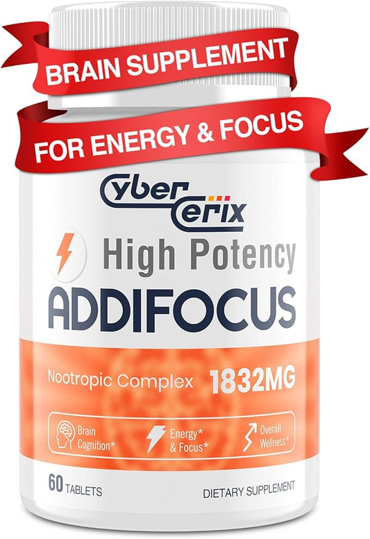 17-in-1 Brain Supplement for Memory and Focus - Nootropic Brain Supplement for Concentration, Clarity, Energy & Focus - Natural Caffeine Blend with Vitamins, Amino Acids & Herbal Extracts - 60 Tablets