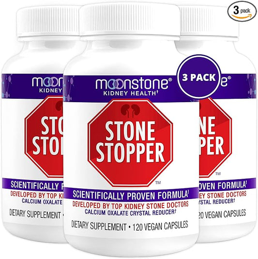 Stone Stopper Capsules, Kidney Stone Prevention, Calcium Oxalate Protector, Alkali Citrate Support Supplement, Developed by Urologists to Support Kidney Health, 90 Day Supply (360 Count)