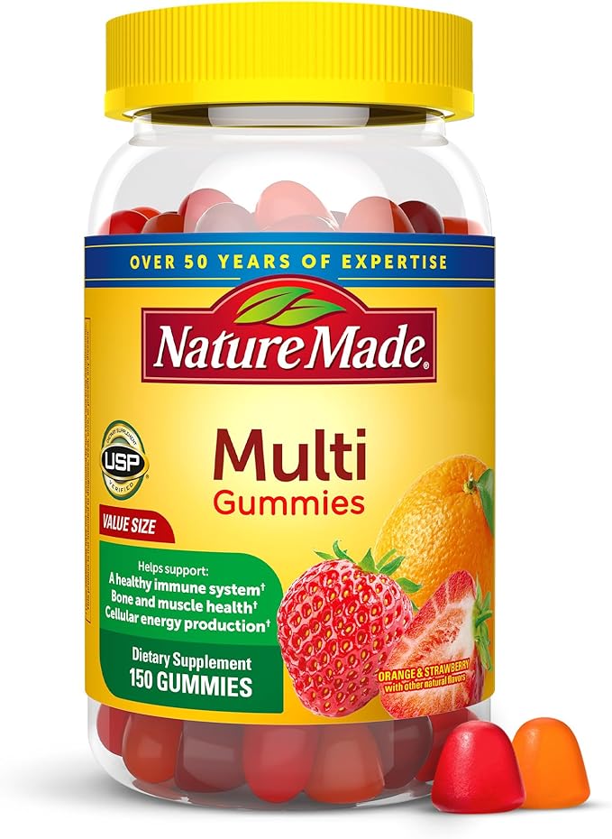 Nature Made Multivitamin Gummies, Dietary Supplement for Daily Nutritional Support, 150 Gummy Vitamins and Minerals, 75 Day Supply