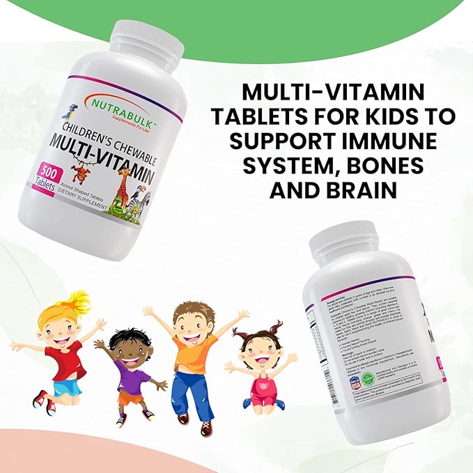Children's Chewable – Multi Vitamin Tablets – Assorted Animal shapes And Flavors – 500 count.