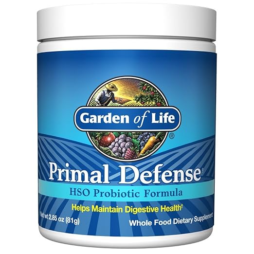 Garden of Life Whole Food Primal Defense HSO Probiotic Dietary Supplement for Digestive and Gut Health, Vegetarian Powder, 2.85 oz
