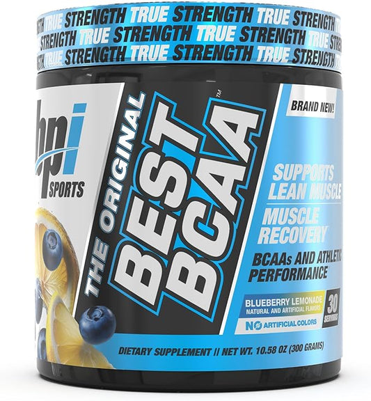 BPI Sports Best BCAA - BCAA Powder - Branched Chain Amino Acids - Muscle Recovery - Muscle Protein Synthesis - Improved Performance – Hydration – Blueberry Lemonade - 35 Servings - 12.34 oz