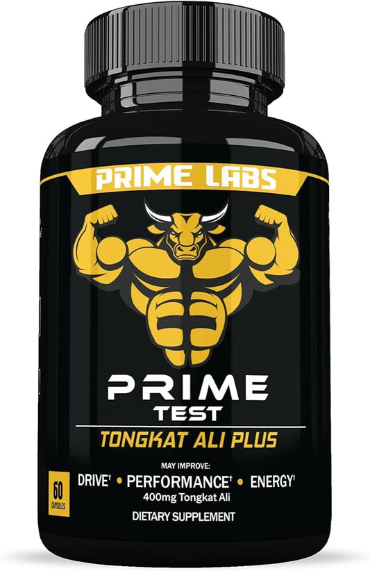Prime Labs Tongkat Ali for Men - Plus Organic Black Maca Root - Enhanced Performance - Renewed Vitality - Tongkat Ali Extract, Maca Root Powder, Tribulus Terrestris - 60 Capsules