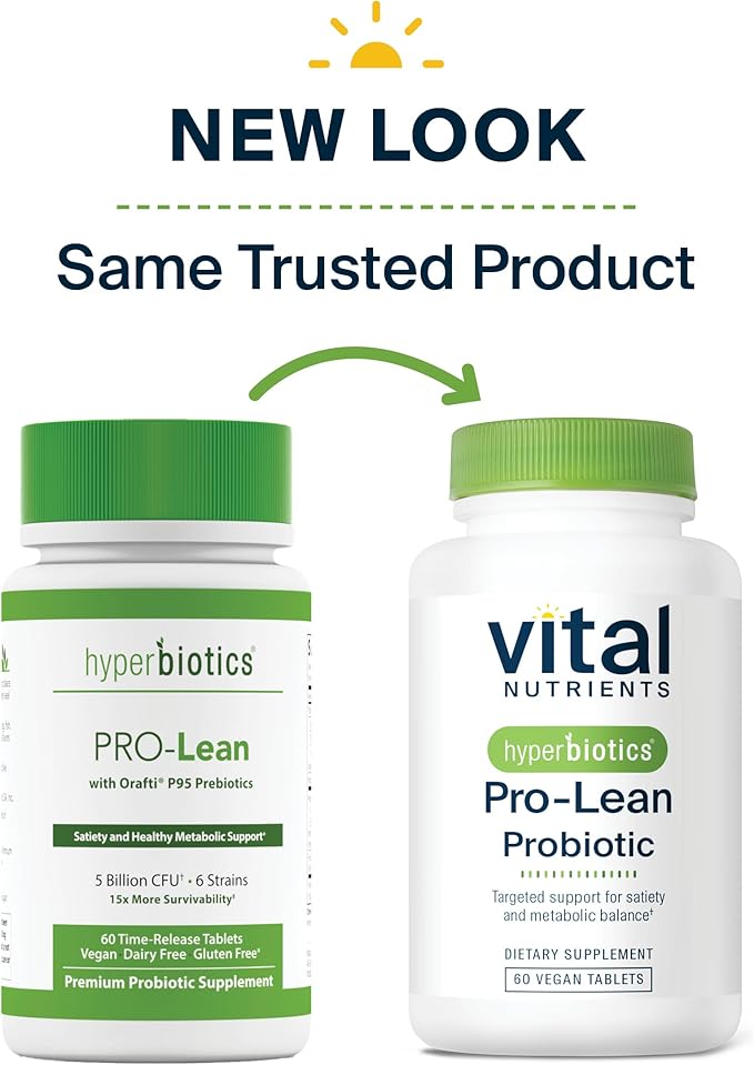 Hyperbiotics PRO Lean Vegan Probiotics for Women and Men | Time Released Probiotic with Orafti P95 Prebiotics | Supports Metabolism and Digestive Health | Gluten, Dairy, and Soy Free | 60 Tablets