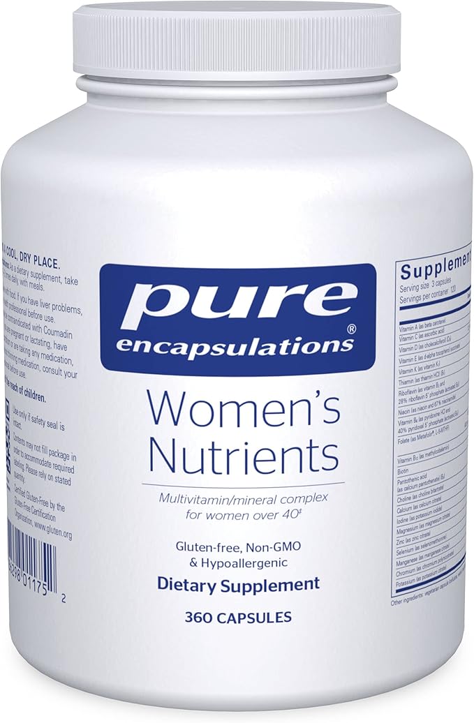 Pure Encapsulations Women's Nutrients - Multivitamin for Women Over 40 to Support Urinary Tract Health, Breast Cell Health & Eye Integrity* - with Vitamin C, Vitamin E & Vitamin A - 360 Capsules