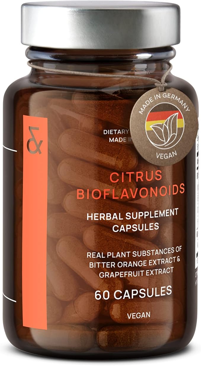Citrus Bioflavonoids - Vegan Flavonoids Supplements Made from Bitter Orange and Grapefruit Extract - Antioxidant & Immune Support - 60 Capsules - Made in Germany