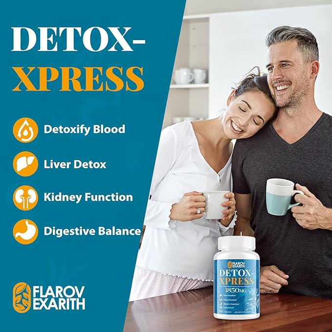 Liver Kidney Cleanse Detox & Repair, Milk Thistle Supplement, Natural Herbal Formula,Body Detox for Women & Men, Toxin Flush Max Absorption Liver Cleanser,Digestion Balance & Mood,120 Chewable Tablets