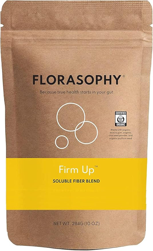 Firm Up Organic Soluble Fiber Supplement for Digestive Gut Health, Diarrhea Control & IBS Relief, Gluten Free Vegan Prebiotic Powder, One Month Supply