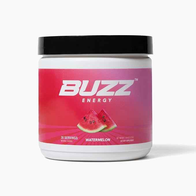 Morning Buzz Energy Drink Powder - Energy Boost Drink Mix - Sugar-Free Energy with Antioxidants - Morning Kickstart and Sports Nutrition Endurance Product - 30 Servings, Watermelon, 8 Ounces