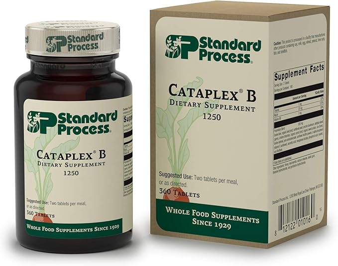 Standard Process Cataplex B - Whole Food Formula with Niacin, Vitamin B6, Thiamine, and Inositol for Heart Health, Metabolism, and Cholesterol Maintenance - 360 Tablets