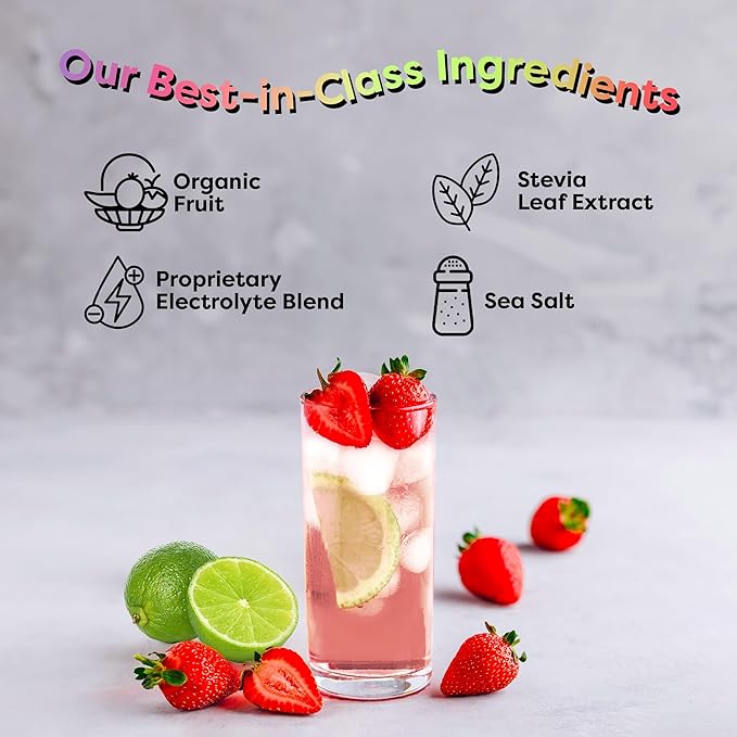 FlavCity Electrolyte Drink Mix, Variety Pack, 28 On-The-Go Stick Packs - Healthy Electrolytes Powder Packets Made with Real Fruit - Keto Powdered Drink with No Added Sugar, Gluten-Free