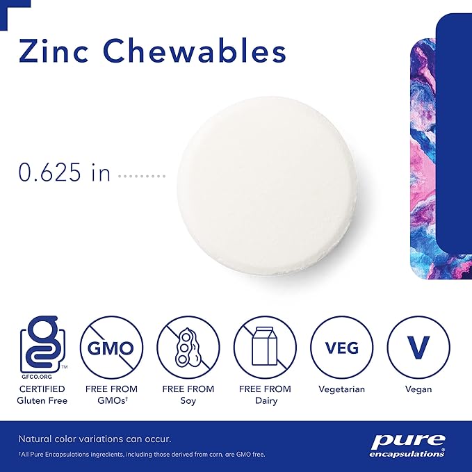 Pure Encapsulations Zinc Chewables | Supplement for Immune System Support, Growth and Development, and Wound Healing | 100 Chewable Tablets | Natural Orange Flavor