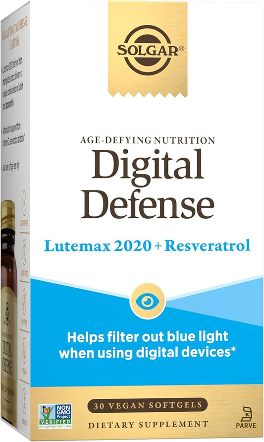 Solgar Digital Defense Age-Defying Nutrition for Adults—Support Eye Health with Antioxidants Vitamin C, Resveratrol and Zinc, Lutein & Zeaxanthin, Once Daily, Vegan, Dairy & Gluten Free, 30 Servings