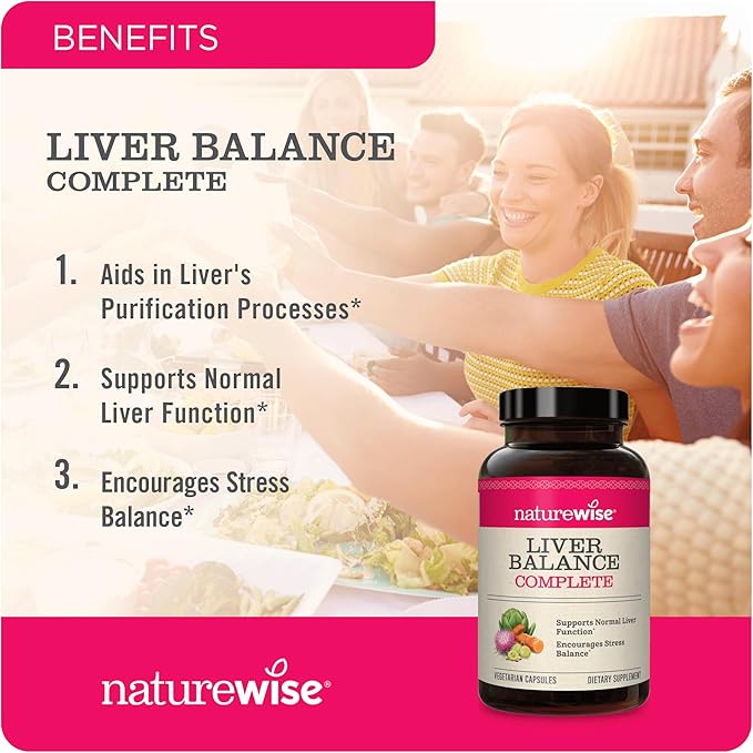 NatureWise Liver Detox Cleanse Supplement (60 servings) Triple Repair Formula with Milk Thistle, Turmeric, Reishi & Kudzu to Encourage Toxin Removal & Support Normal Function (120 Veg Capsules)