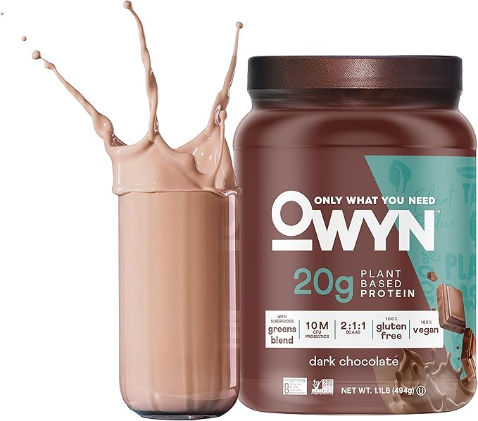 OWYN Only What You Need Plant-Based Protein Powder, Dark Chocolate, 1.17 lbs