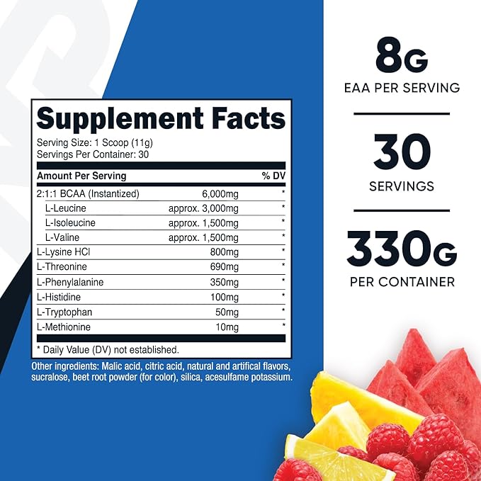 Nutricost EAA Powder 30 Servings (Fruit Punch) - Essential Amino Acids - Non-GMO, Gluten Free, Vegetarian Friendly