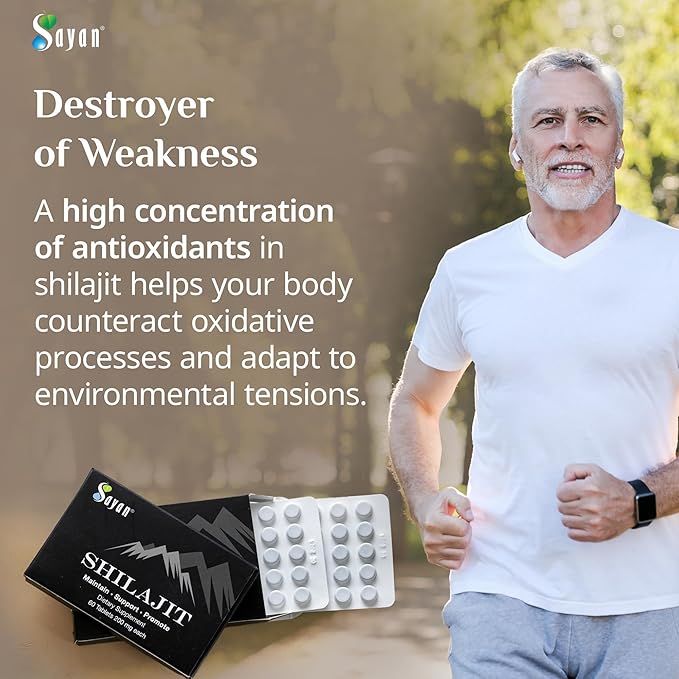 Sayan Shilajit Pure Organic Black Resin Mineral Tablets - Premium Quality Supplement Drops for Men and Women (120 Tablets, 2 Month Supply) for Immune Support, and Energy Boost