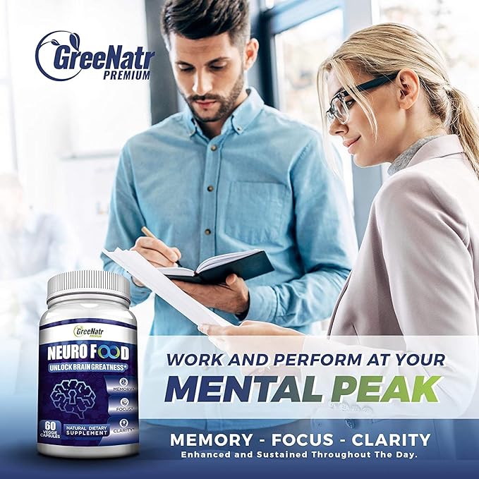 Brain Supplements for Memory and Focus - Ginko Biloba Capsules Brain Booster Supplement with B1, Folic Acid & Calcium - Memory Supplements for Cognitive Function & Brain Health 3 Bottles