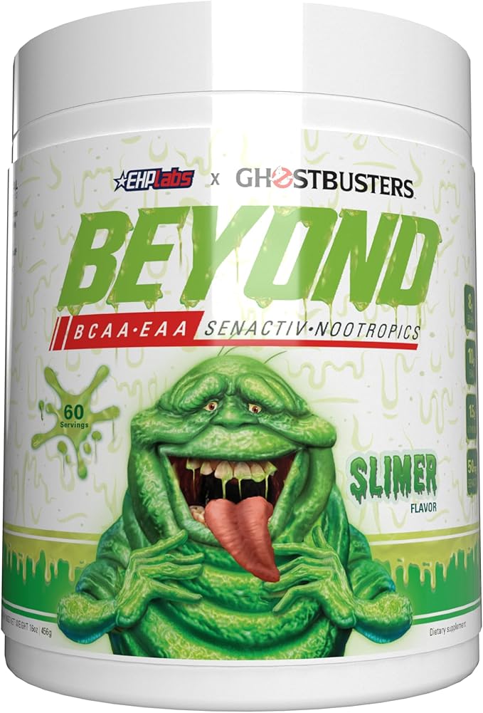 EHP Labs x Ghostbusters Beyond BCAA Powder Amino Acids Supplement for Muscle Recovery - Sugar Free BCAAs Amino Acids Post Workout Recovery Powder & EAA Amino Acids Powder - 60 Servings (Slimer Lime)