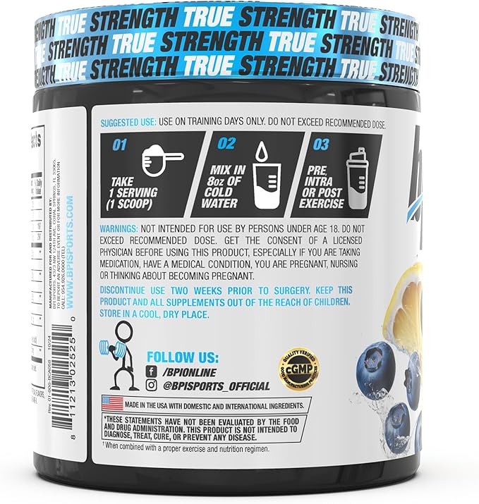 BPI Sports Best BCAA - BCAA Powder - Branched Chain Amino Acids - Muscle Recovery - Muscle Protein Synthesis - Improved Performance – Hydration – Blueberry Lemonade - 35 Servings - 12.34 oz