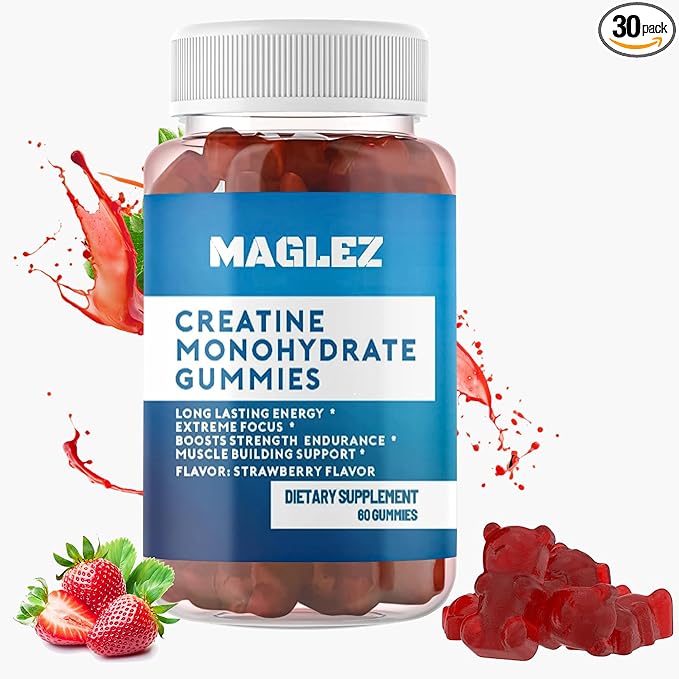 Creatine Monohydrate Gummies for Men & Women (2g/Gummy) Creatine Chews, Creatine Gummies,for Strength and Muscle Builder, Workout Recovery,Anaerobic Endurance,Vegan Creatine, Gluten-Free,No Bloating