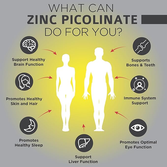 Zinc Picolinate 30mg Supplement by OmniBiotics - Zinc 30 mg for Immune System Support, Zinc Supplements for Men & Women - Superior Absorption Zinc Vitamins, Promotes Healthy Skin - 180 Vegan Capsules