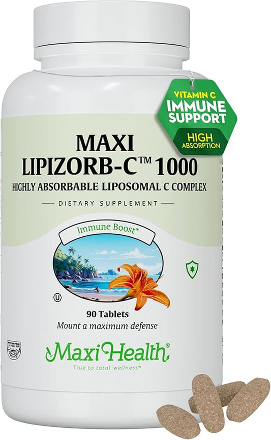 Liposomal Vitamin C - Liposomal VIT C - 1000mg Tablets with Digestive Blend - Highly Absorbable High Dose VitaminC - Non GMO Kosher Vegetarian Doctor-Formulated Immune Support Supplement (90 Count)