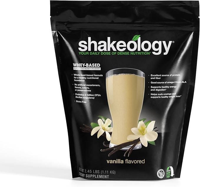 Shakeology Whey Protein Powder Blend - Gluten Free, Superfood Protein Shake with Vitamins and Minerals - Helps Support Healthy Weight Loss, Lean Muscle Support, Gut Health - Vanilla, 30 Servings