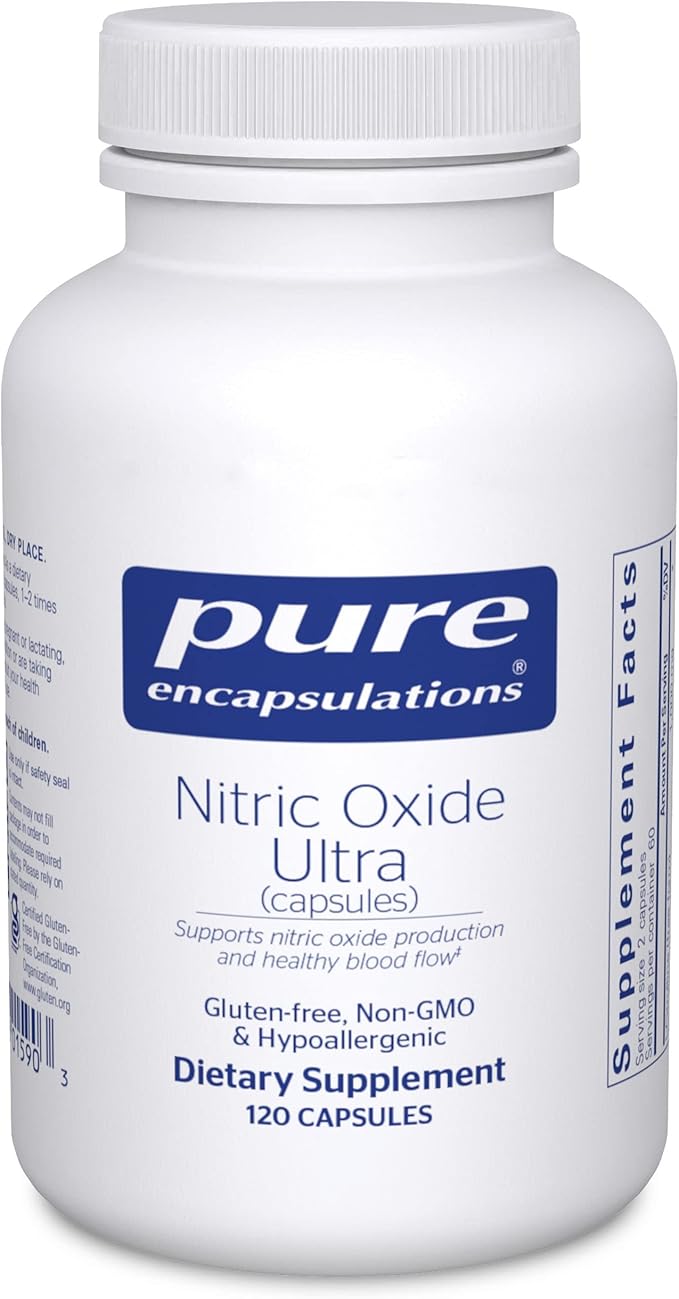 Pure Encapsulations Nitric Oxide Ultra (Capsules) - Supplement Supports Nitric Oxide Production, Healthy Blood Flow & Vascular Health - with L-Citrulline & CranLoad Cranberry Extract - 120 Capsules
