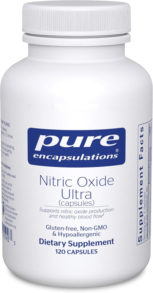 Pure Encapsulations Nitric Oxide Ultra (Capsules) - Supplement Supports Nitric Oxide Production, Healthy Blood Flow & Vascular Health - with L-Citrulline & CranLoad Cranberry Extract - 120 Capsules