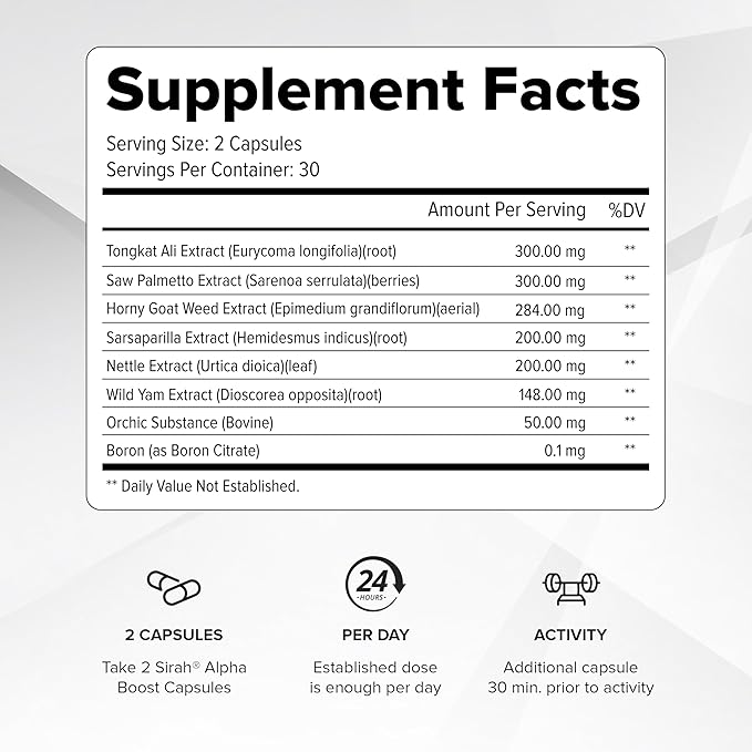 Testosterone Booster for Men - Male Enhancing Supplement - Test Booster for Endurance, Drive, Stamina, Strength, Size, Libido & Lean Muscle Growth - Supports Healthy Blood Circulation - 120 Pills