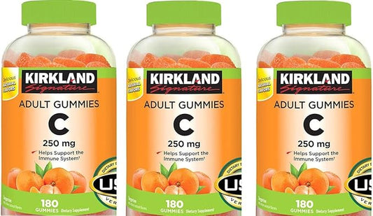 Kirkland Signature Vitamin C Adult Gummies 250 mg, 180 Count (Pack of 3)