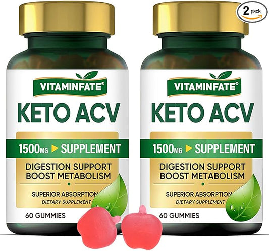 Keto ACV Gummies Advanced 1500 mg - 120 Gummies Keto Apple Cider Vinegar Gummies Supports Metabolism, Energy & Immune Support Balance for Men & Women