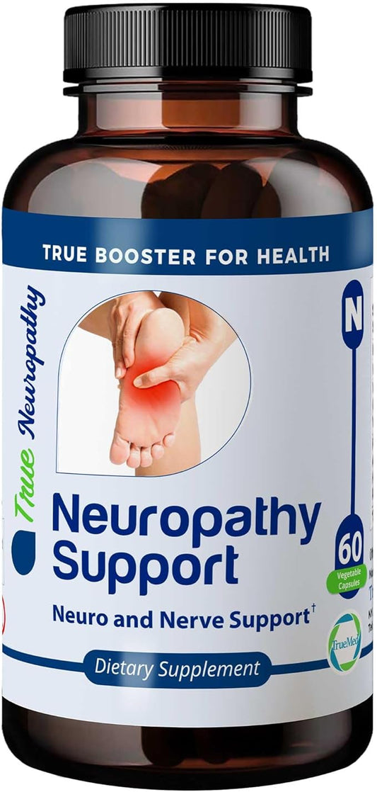 Neuropathy Support Neuro and Nerve Health Supplement with Vitamin D3, B6, B12, Acetyl-L-Carnitine, Alpha-Lipoic Acid, and Benfotiamine Supports Feet Nerve Function 60 Vegetable Capsules