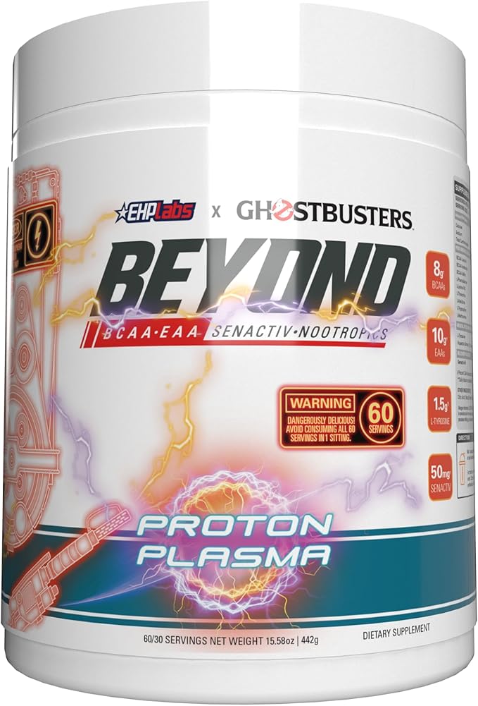 EHP Labs x Ghostbusters Beyond BCAA Powder Amino Acids Supplement for Muscle Recovery - Sugar Free BCAAs Amino Acids Post Workout Recovery Powder & EAA Amino Acids Powder - 60 Servings (Proton Plasma)