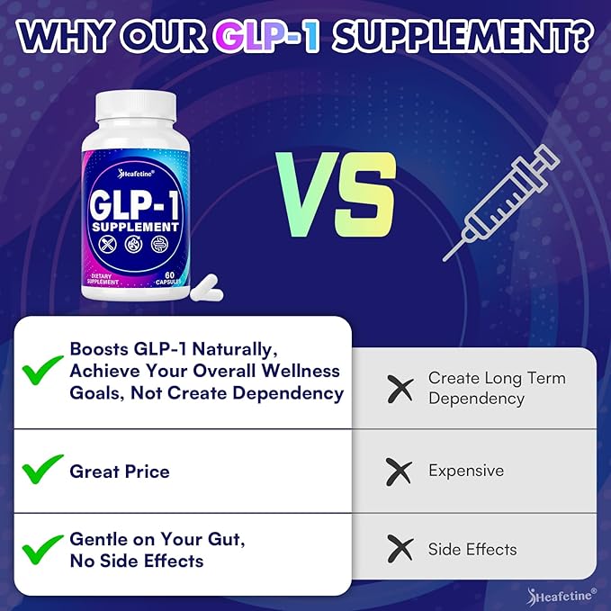GLP-1 Supplement Support, with Naturally GLP-1 Supplement Probiotic, Hops & Green Tea Extract, GLP 1 Supplement for Gut, Energy, GLP-1 Levels & Overall Health - 60 Capsules