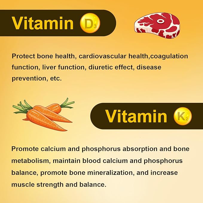 2-in-1 Vitamin D3 K2 Supplement Softgel，D3 K2 Vitamin 10000 iu Aiding in Calcium Absorption (180pcs)