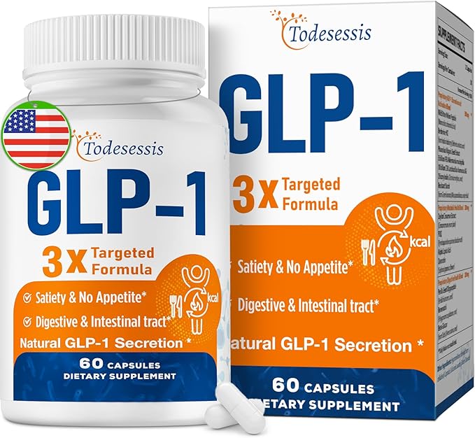 GLP-1 Supplement, GLP1 Supplement with Akkermansia Probiotic, Berberine HCI & Chicory Inulin, Natural GLP-1 Support, GLP-1 for Metabolism, Digestive & Intestinal Health - Vegan, Non-GMO, 60 Capsules