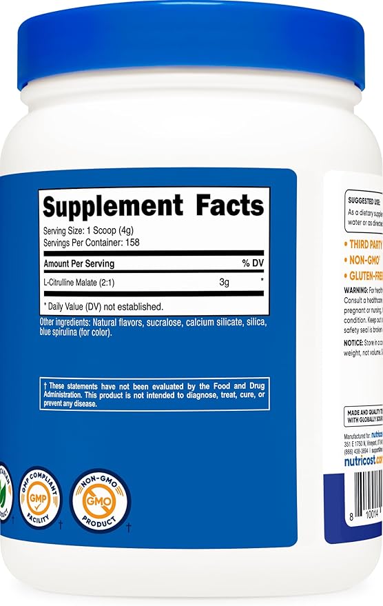 Nutricost L-Citrulline Malate 2:1 (600 Grams) (Blue Raspberry)