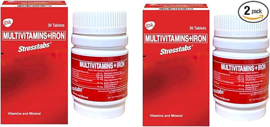 2 Stresstabs Multivitamins + Iron, 30 Tablets