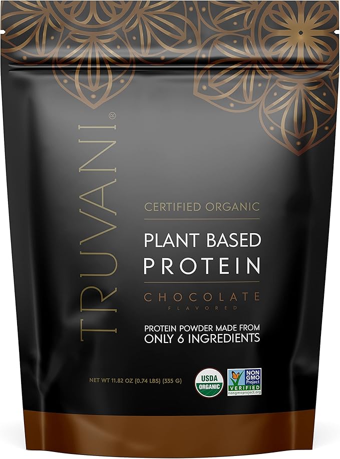 Truvani Vegan Pea Protein Powder | Chocolate | 20g Organic Plant Based Protein | 10 Servings | Keto | Gluten & Dairy Free | Low Carb | No Added Sugar
