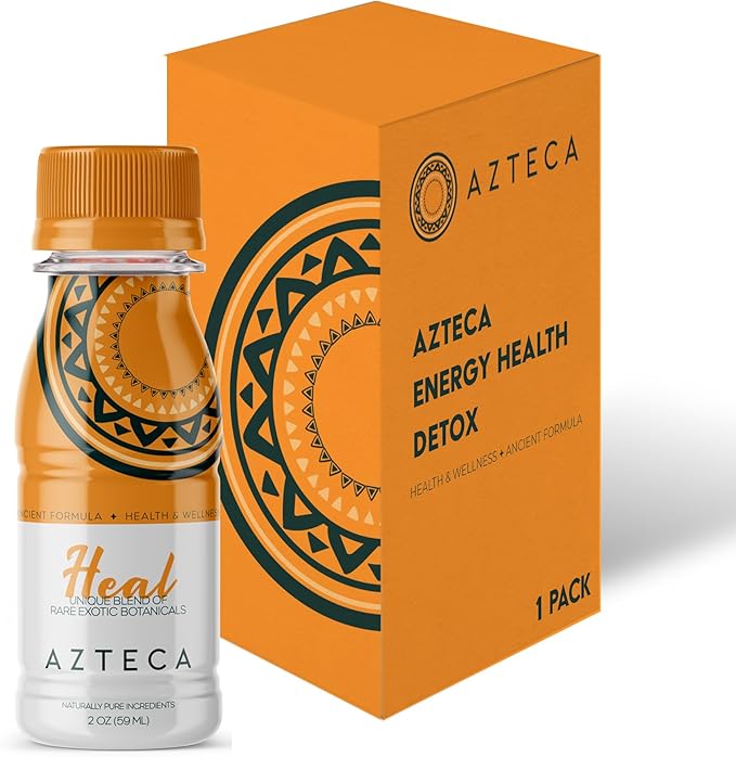 Azteca Health Organic Energy Shots - Wellness Shots, Natural Energy Shots, Health Shots, Vitamin Boost for Focus, Strength and Energy, Organic Energy Drink Made in the USA - Lemon Flavor 1pack 2Fl oz