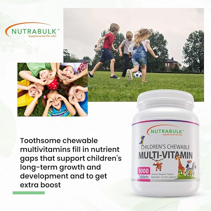 Children's Chewable Multi-Vitamin Tablets for Immune, Bone, and Brain Support - 6000 Count (6 Bottles of 1000)