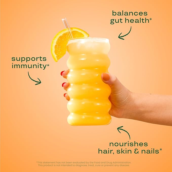 Bloom Nutrition Bovine Colostrum Powder for Gut Health, Immune Support, Hair Growth & Beauty Supplement, Gluten Free, Sugar Free | Pure 40% IgG Premium Colostrum Superfood, Orange Cream, 25 Servings