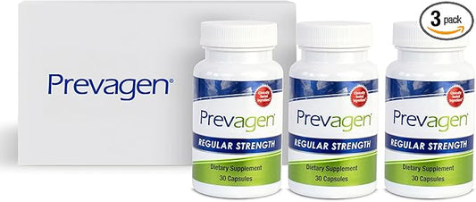 Prevagen Regular Strength 10mg, 30 Capsules |3 Pack| with Apoaequorin & Vitamin D with Attractive and Stackable Storage Box