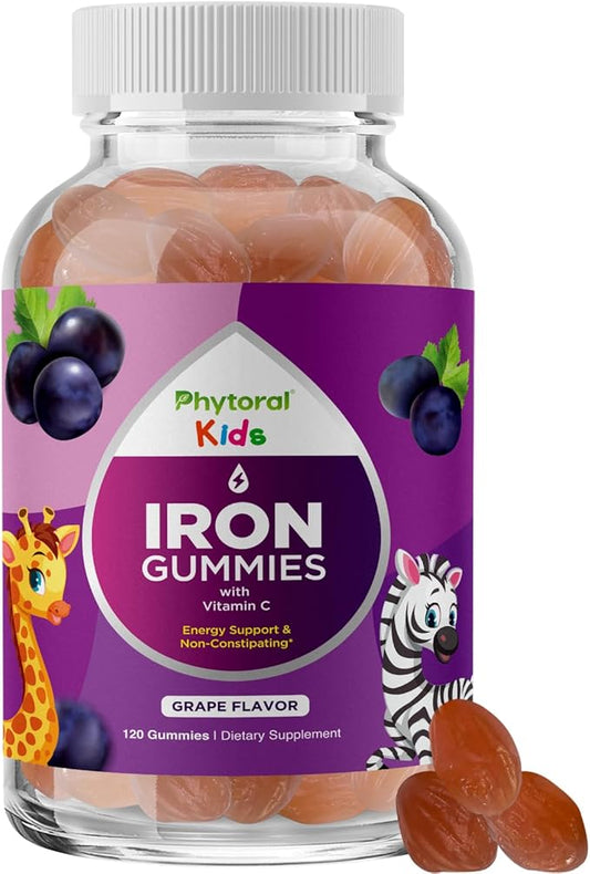 Tasty Kids Multivitamin with Iron Gummy - Gentle Iron Gummies for Kids and Toddlers with Vitamin C and B Complex - Non Constipating Iron Supplements for Kids - Vegetarian Non GMO Kosher Gluten Free