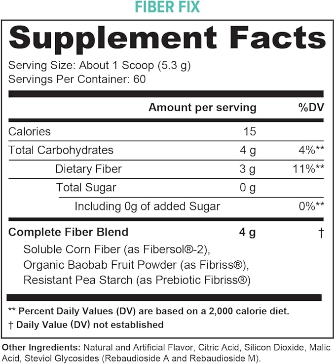 Fiber Supplement Colon Cleanse Prebiotic Powder Detox | Colon Cleanse Detox for Women | Digestive Health Regularity Satiety & Bloating Relief for Women Gut Cleanser & Powder Apple Flavored 60 Servings