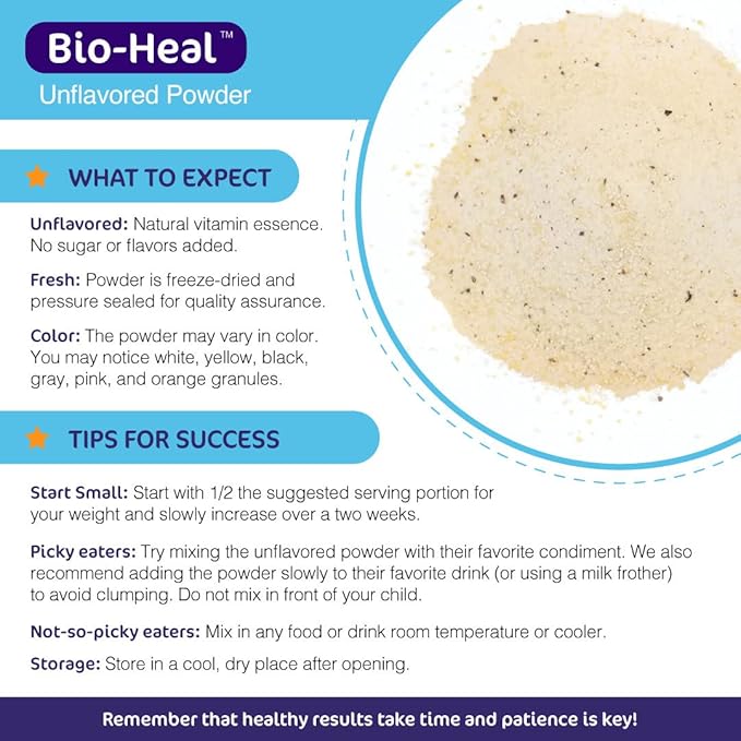 5-in-1 Bio-Heal® Probiotic for Kid, Men & Women (Powder) - Best Supplement for Brain Function, Gut Health & Constipation - Shelf Stable & Fortified with Vitamins, Minerals & Prebiotics